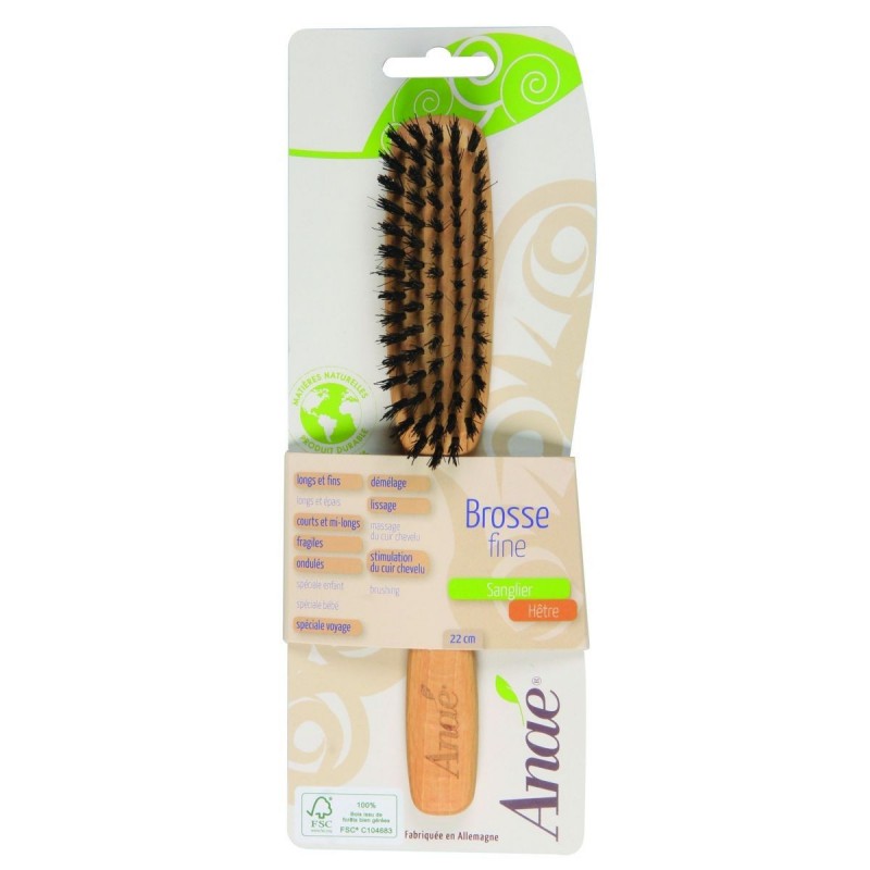 Brosse en bois de hêtre et poils de sanglier Brosse en bois de hêtre et poils de sanglier