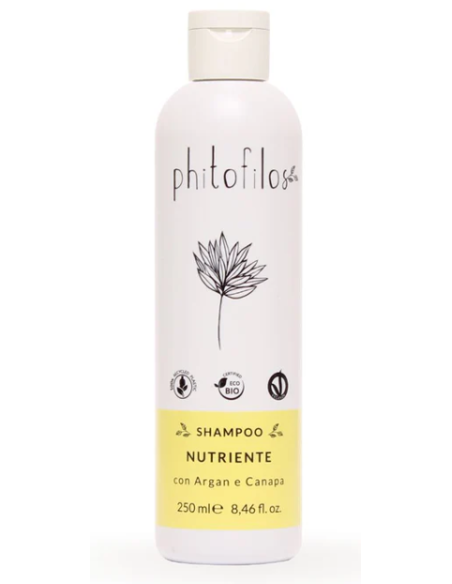 Shampooing liquide nourrissant à l'argan et au chanvre - Shampoo Nutriente - Phitofilos (250 ml)