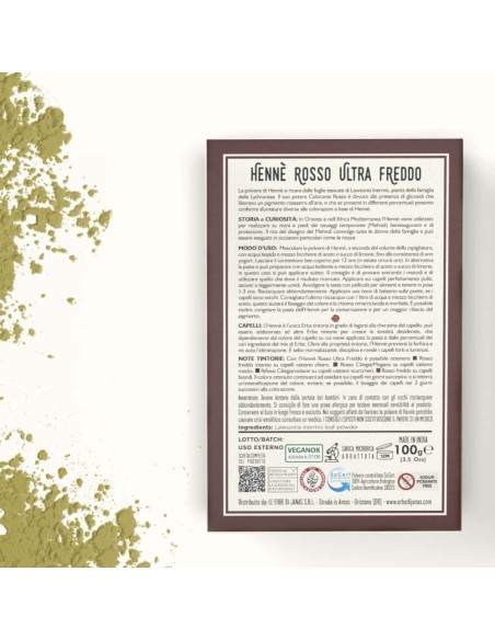 Henné rouge ultra froid - Rosso Ultre freddo - BIO - 100g