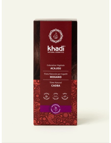Coloration Végétale Acajou– Cheveux brun-roux 100 g - Khadi