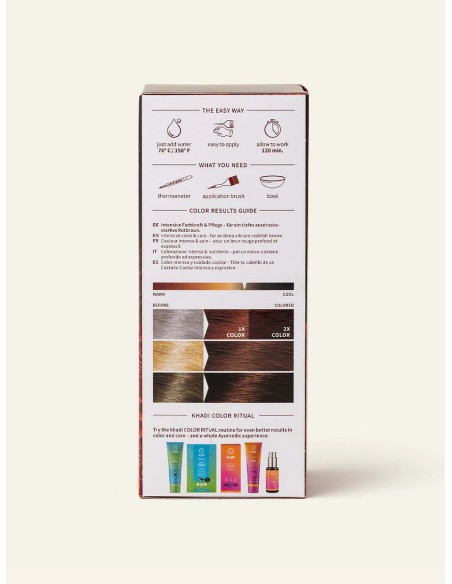 Coloration Végétale Acajou– Cheveux brun-roux 100 g - Khadi