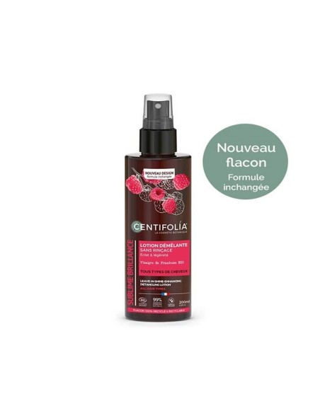 Lotion démêlante framboise sans rinçage bio Centifolia 200 ml – Cheveux brillants et faciles à coiffer