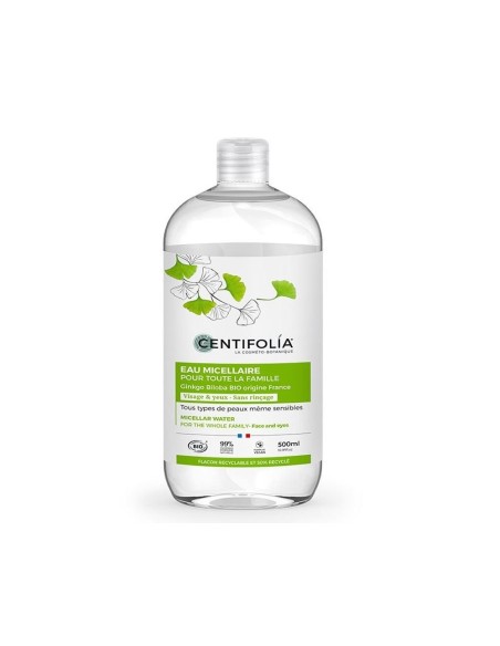 Eau micellaire bio Centifolia 500 ml – Nettoyant doux pour toute la famille