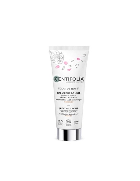 Gel-Crème de Nuit Éclat de Rose BIO Centifolia 70 ml – Hydratation & Éclat