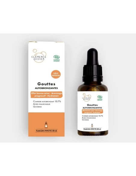 Gouttes Autobronzantes Hâle intense BIO Clémence & Vivien 30 ml – Teint hâlé naturel