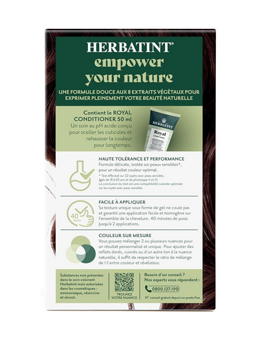 Coloration Herbatint Châtain Cuivré 4R 170 ml – Gel colorant sans ammoniaque