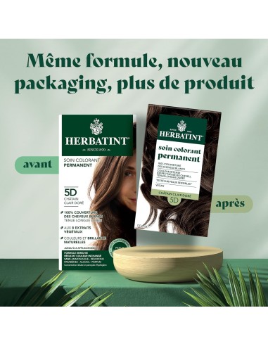 Coloration Herbatint Châtain Clair doré Herbatint 5D 170 ml – Gel colorant sans ammoniaque