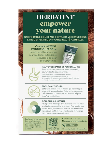 Coloration Blond cuivré Herbatint 7R 170 ml – Gel colorant sans ammoniaque