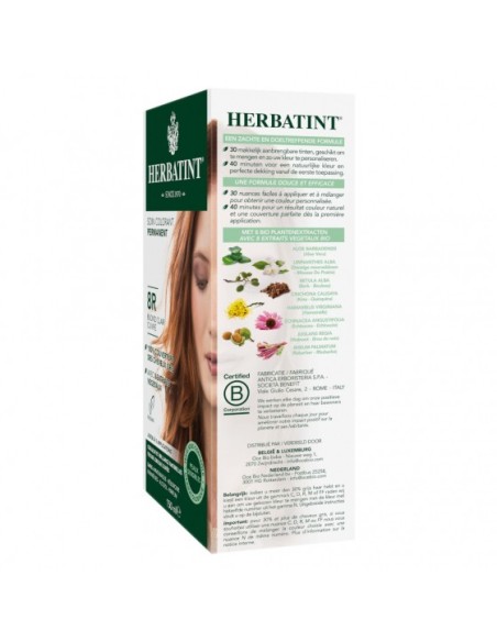 Coloration Blond clair cuivré Herbatint 8R – Gel Colorant 170 ml